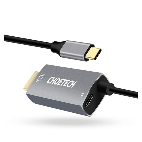 Choetech XCH-M180-GY-V2 1.8m Unidirectional Adapter USB-C to HDMI 4K 60Hz + 100W PD