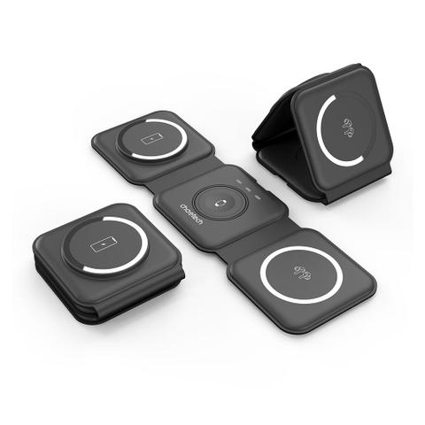 Chotech T588-F-BK 3-in-1 Foldable Fast Wireless Charger