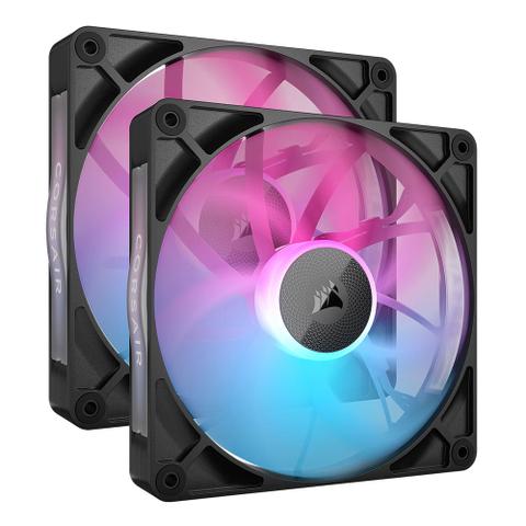 Corsair RX140 iCue Link 140mm RGB PWM Case Fan Black - 2 Pack w/ System Hub