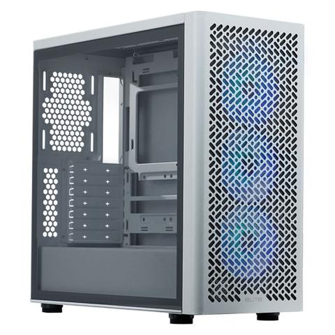 Cooler Master Elite 502 Tempered Glass ATX Case - White
