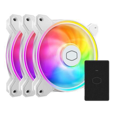 Cooler Master MF120 Halo 2 Dual Loop ARGB 120mm Case Fan - 3 Pack (White)