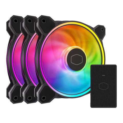 Cooler Master MF120 Halo 2 Dual Loop ARGB 120mm Case Fan - 3 Pack (Black)