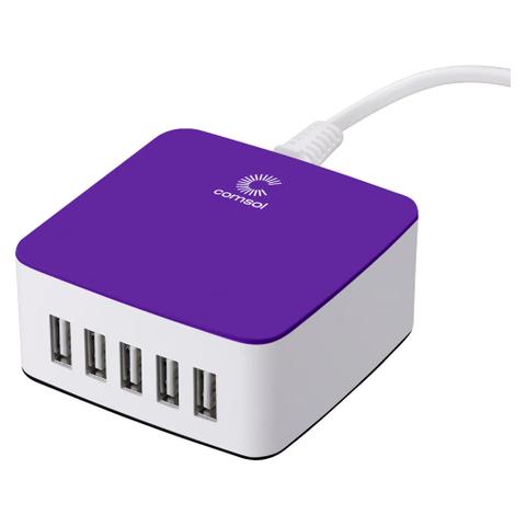 Comsol 5 Port USB Desktop Charger 8A (40W) - Purple