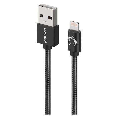 Comsol 1.2m Apple Lightning Cable Metal Jacket - Black