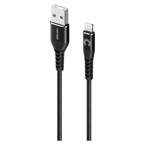 Comsol 1.2m USB-A to Lightning Cable Reinforced with Aramid Fibre - Black