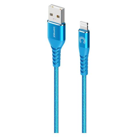 Comsol 1.2m USB-A to Lightning Cable Reinforced with Aramid Fibre - Blue