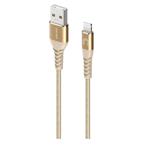 Comsol 1.2m USB-A to Lightning Cable Reinforced with Aramid Fibre - Gold