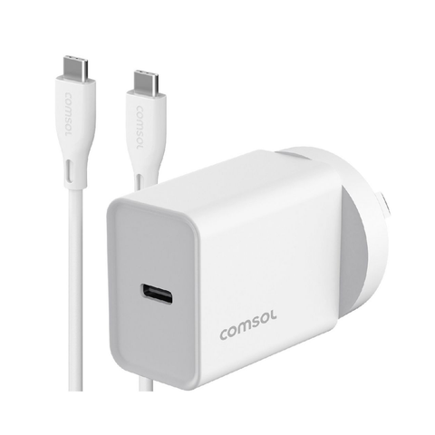 Comsol 20W USB-C Wall Charger + 1.5m USB-C to USB-C Cable