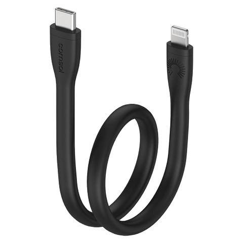 Comsol 25cm Silicone USB-C to Lightning MFi Cable - Black