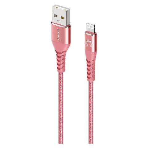 Comsol 2m USB-A to Lightning Cable Reinforced with Aramid Fibre - Pink