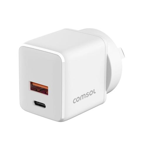 Comsol 35W GaN Dual USB Wall Charger USB-C + USB-A
