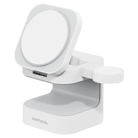 Comsol 3-in-1 Qi2 Magnetic Charging Stand with 30W AC Adapter