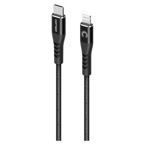 Comsol 3m USB-C to Lightning Cable Reinforced with Aramid Fibre - Black