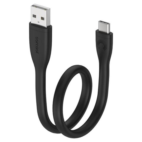 Comsol USB-A to USB-C Cable Silicone 25cm - Black