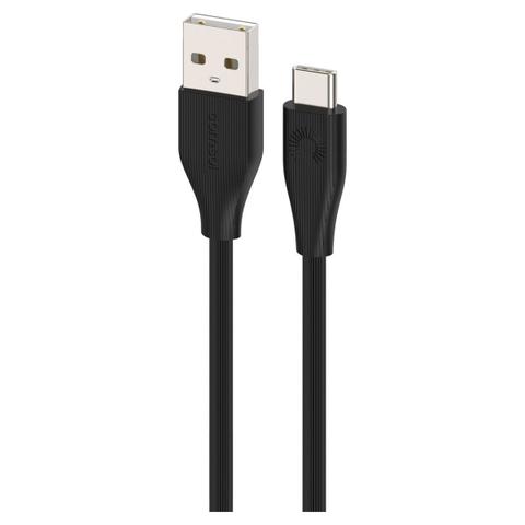 Comsol USB-A to USB-C Stripe Line Cable - Black - 1m