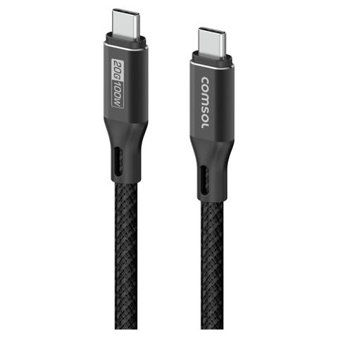Comsol USB-C to USB-C Silicone + Fabric Cable 100W 20Gbps - 2m