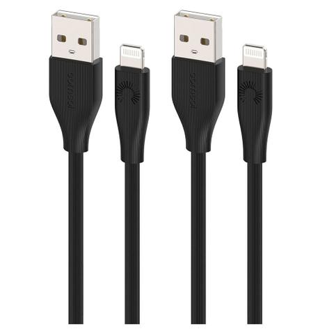 Comsol Apple Lightning Cable Twin Pack 1m - Black - ALSLTPBK