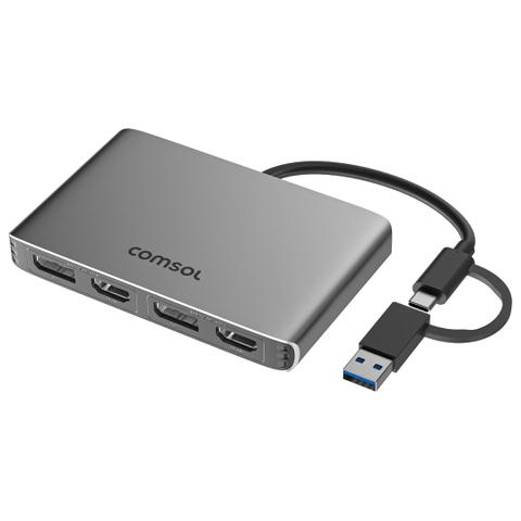 Comsol Dual Monitor Universal USB 4K Adapter / Docking