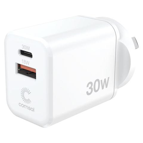 Comsol Dual Port Wall Charger 30W
