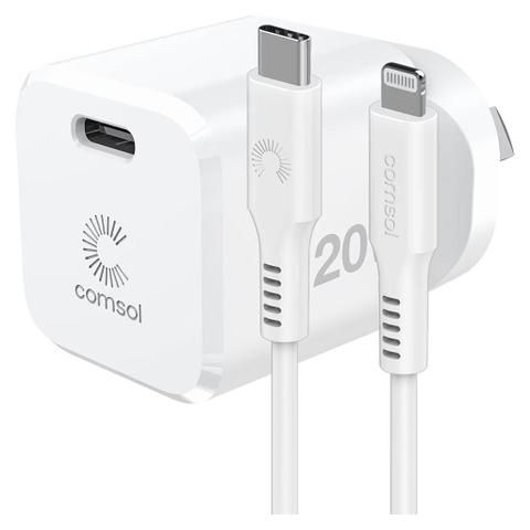 Comsol iPhone Fast Charger & 2.5m Cable Combo Pack