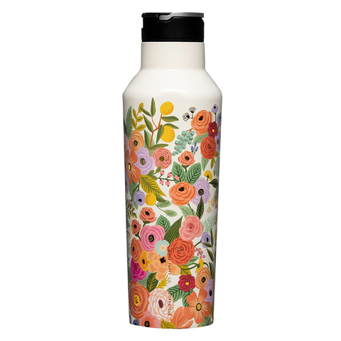 Corkcicle Sport Canteen 600ml - Rifle Paper (Garden Party Cream)