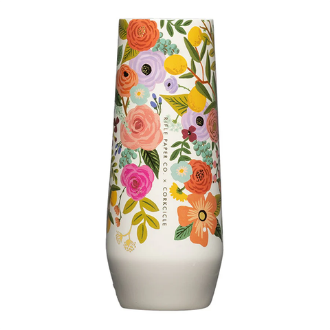 Corkcicle Stemless Flute 207ml - Rifle Paper (Garden Party Cream)