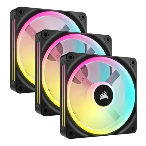 Corsair QX120 iCUE Link 120mm RGB PWM Fan Starter Kit - 3 Pack w/ System Hub
