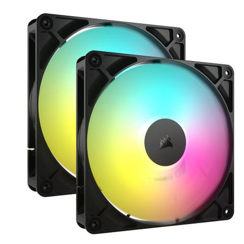 Corsair RS140 ARGB 140mm PWM Fans - 2 Pack - Black