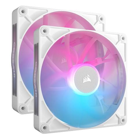 Corsair RX140 iCue Link 140mm RGB PWM Case Fan White - 2 Pack w/ System Hub