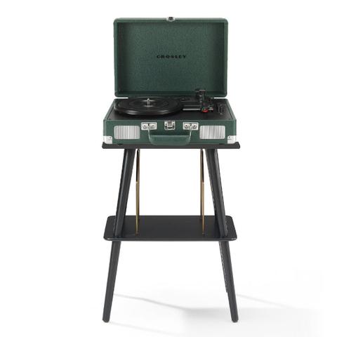 Crosley Cruiser Bluetooth Portable Turntable - Emerald Green + Crosley Entertainment Stand Bundle