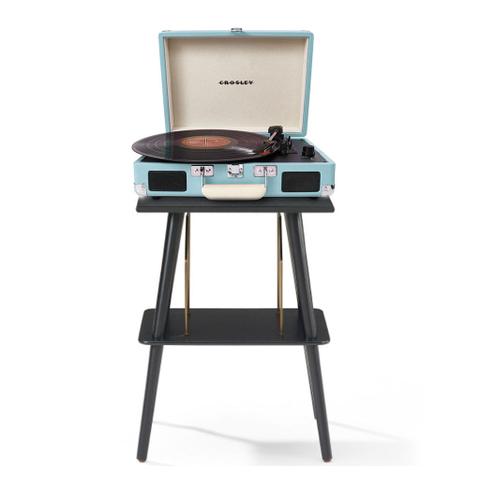 Crosley Cruiser Bluetooth Portable Turntable - Turquoise + Crosley Entertainment Stand Bundle