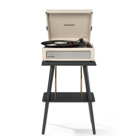 Crosley Voyager Bluetooth Portable Turntable + Entertainment Stand Bundle - Dune