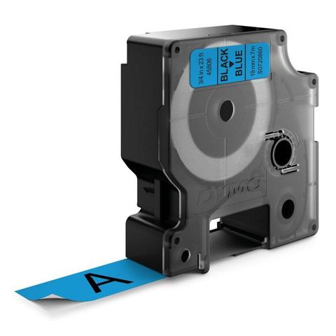 Dymo D1 Standard Label 19mm x 7m - Black on Blue