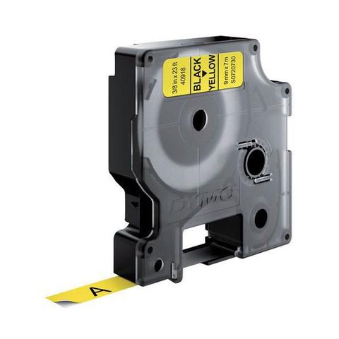 Dymo D1 Standard Label Cassette Tape 9mm x 7m - Black on Yellow