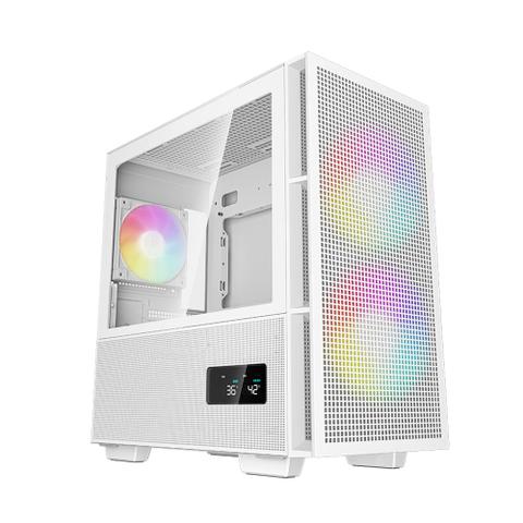DeepCool CH360 Digital Tempered Glass M-ATX Case - White