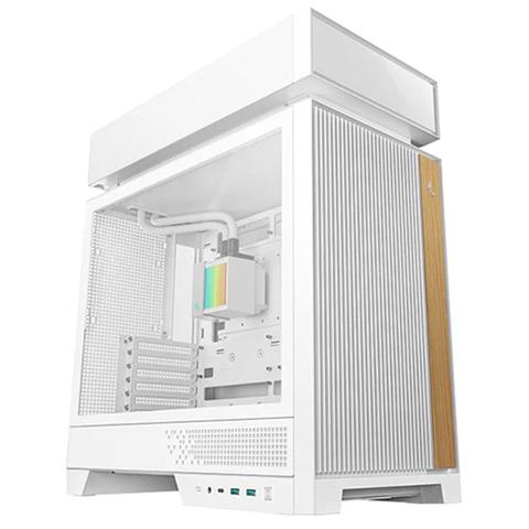 DeepCool CL6600 ATX Case with Inbuilt AIO ARGB Liquid Cooler - White