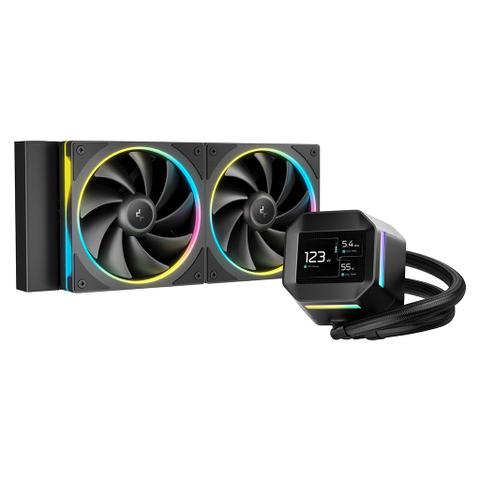 DeepCool LM240 LCD Display 240mm ARGB AIO Liquid CPU Cooler - Black