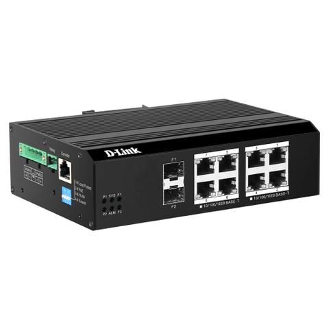D-Link 10-Port Gigabit Industrial Managed PoE Switch w/ 8 PoE+ Ports & 2 SFP Ports