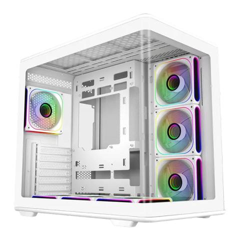 Cooler Master Elite 600 Curved Tempered Glass ATX Case - White