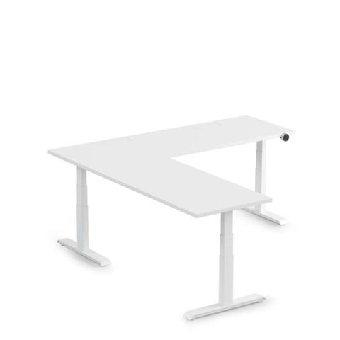 Elevate Ergonomics Battlestation Titan Corner Standing Desk - White