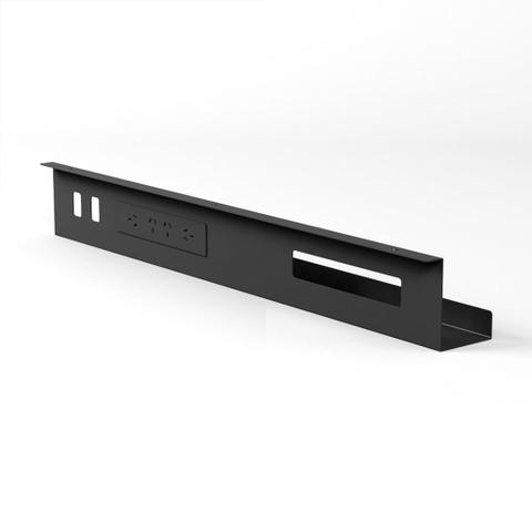 Elevate Ergonomics Cable Management Tray - Black (4-Ports)