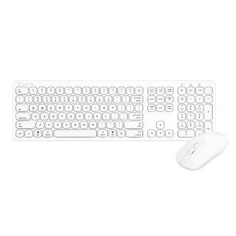 Bonelk Slim Bluetooth/RF Keyboard and Mouse Combo, KM-447 White