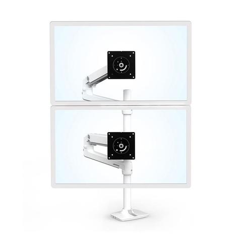 Ergotron LX Dual Stacking Arm - Tall Pole (White)