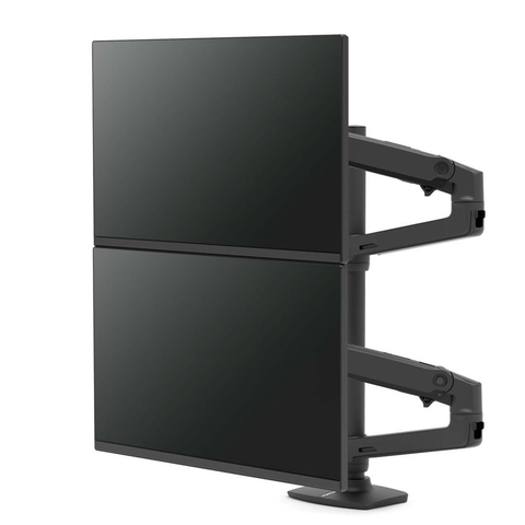 Ergotron LX Dual Stacking Arm Tall Pole Monitor Mount - Matte Black