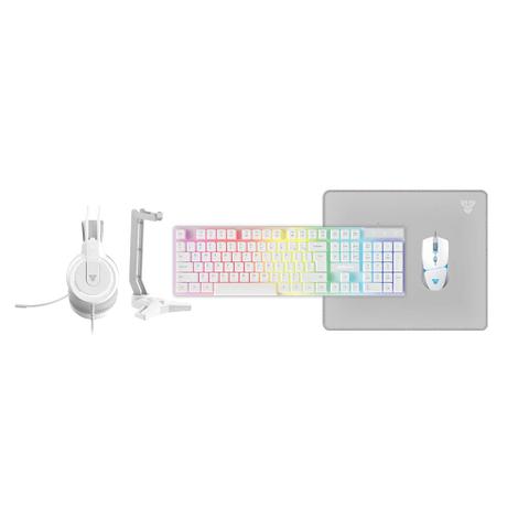 Fantech P51 Power Bundle - Keyboard, Mouse, Mouse Pad, Headset and Stand (White)