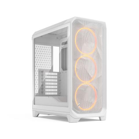 Fractal Design Meshify 3 Tempered Glass E-ATX Mid Tower Case - White RGB TG Clear Tint