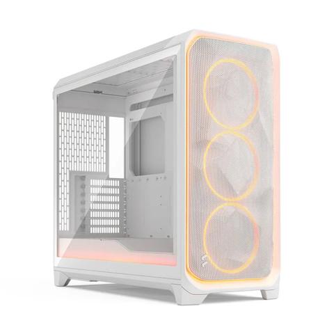 Fractal Design Meshify 3 XL Tempered Glass Full Tower Case - Ambience Pro RGB White TG Clear Tint