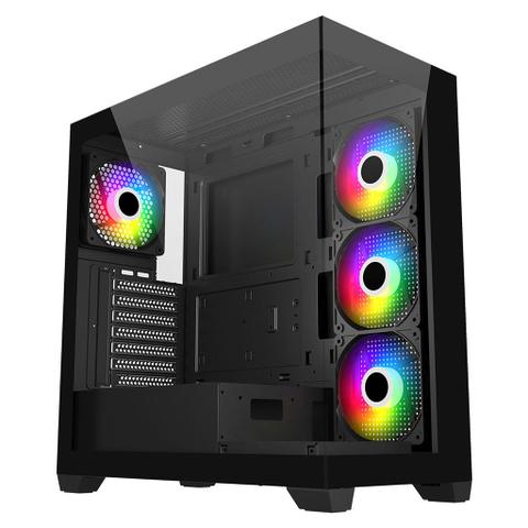 FSP M340 ARGB Tempered Glass Mid-Tower ATX Case - Black