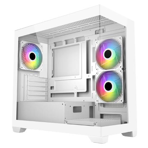 FSP S340 ARGB Tempered Glass Mid-Tower Micro-ATX Case - White