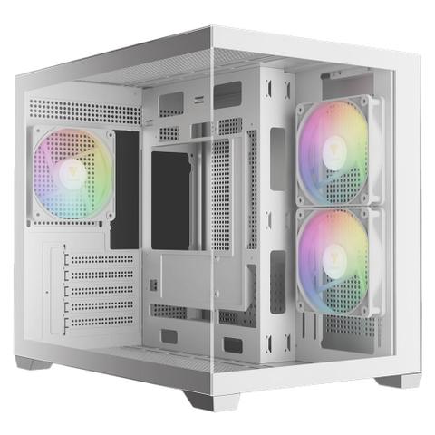 Gamdias AURA GC10M V2 Tempered Glass Micro-ATX Case - White